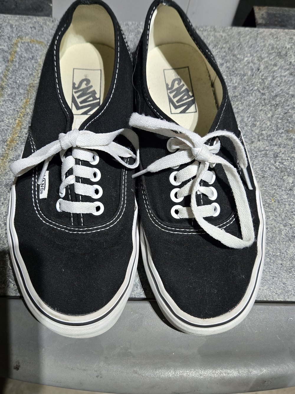 Vans Black Canvas Low-Top Sneakers with White Accents